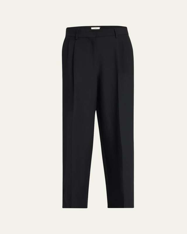Lilas Pleated Straight-Leg Pants